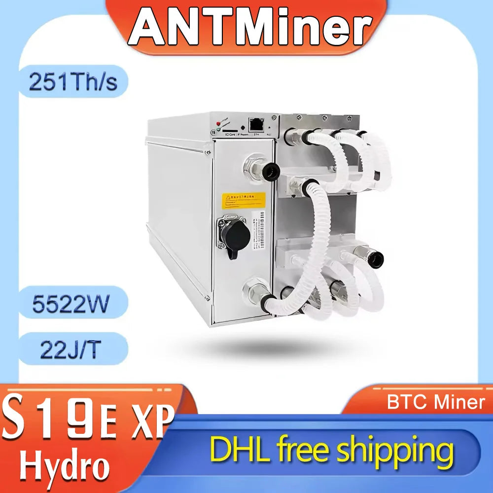 BITMAIN Antminer S19E XP HYD 251T 5525W with PSU 380V 3 Phase Hydro-cooling Bitcoin Miner S19EXP HYDRO