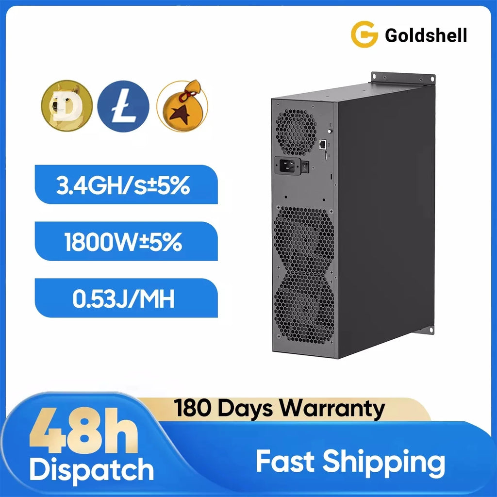 New Goldshell E-DG1M DOGE LTC Miner 3.4Gh/s Scrypt Algorithm Echo Miner Mine BEL Miner Dogecoin Mining Machine with PSU