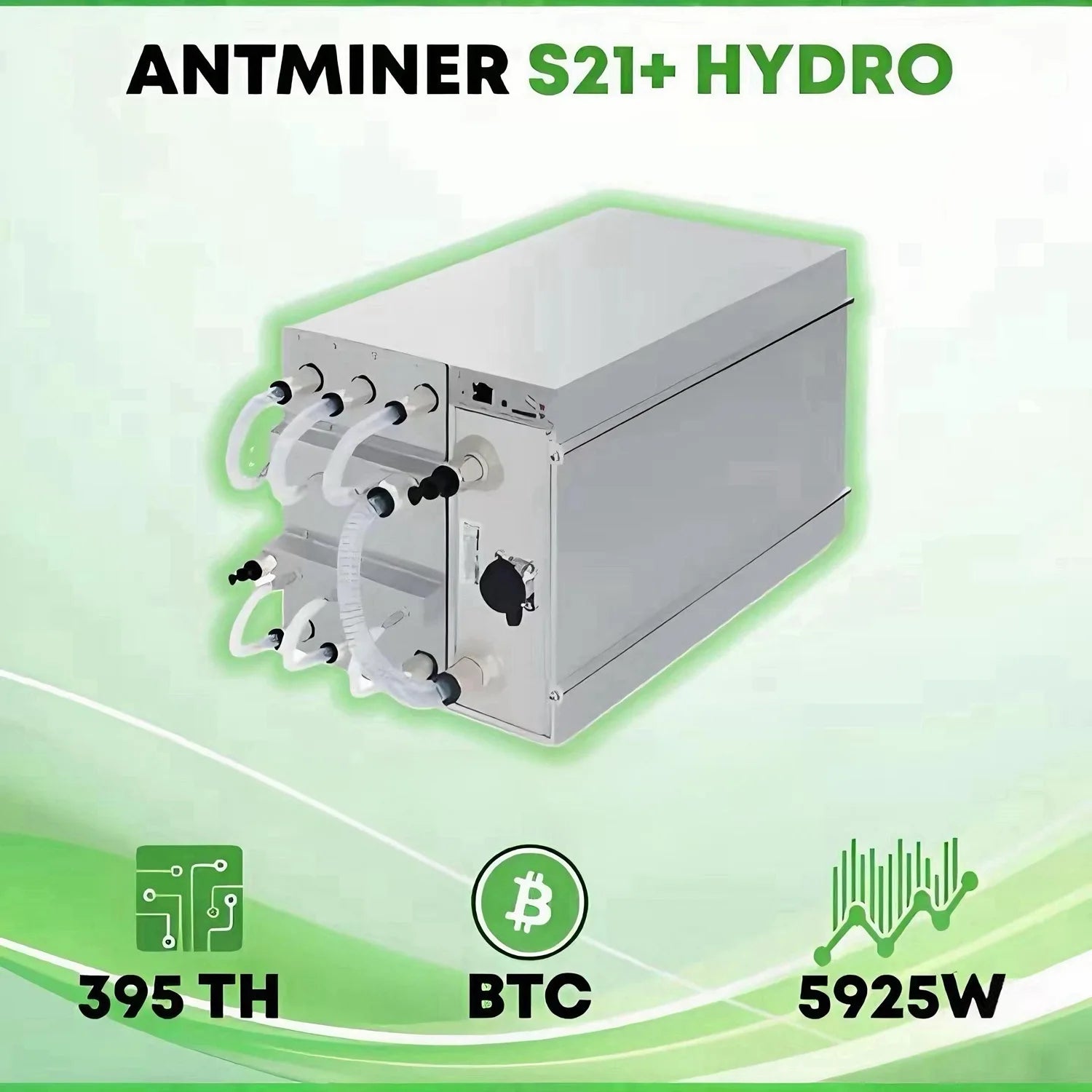 New Bitmain Antminer S21+ Hydro 395T 5925W 3 Phase Input 380~415V Antminer S21+ Hyd.