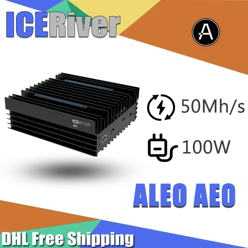 in Stock 24Hours Shipping New IceRiver ALEO AE0 50Mh/s 100W ALEO Miner IceRiver AEO Asic Crypto Miner With PSU