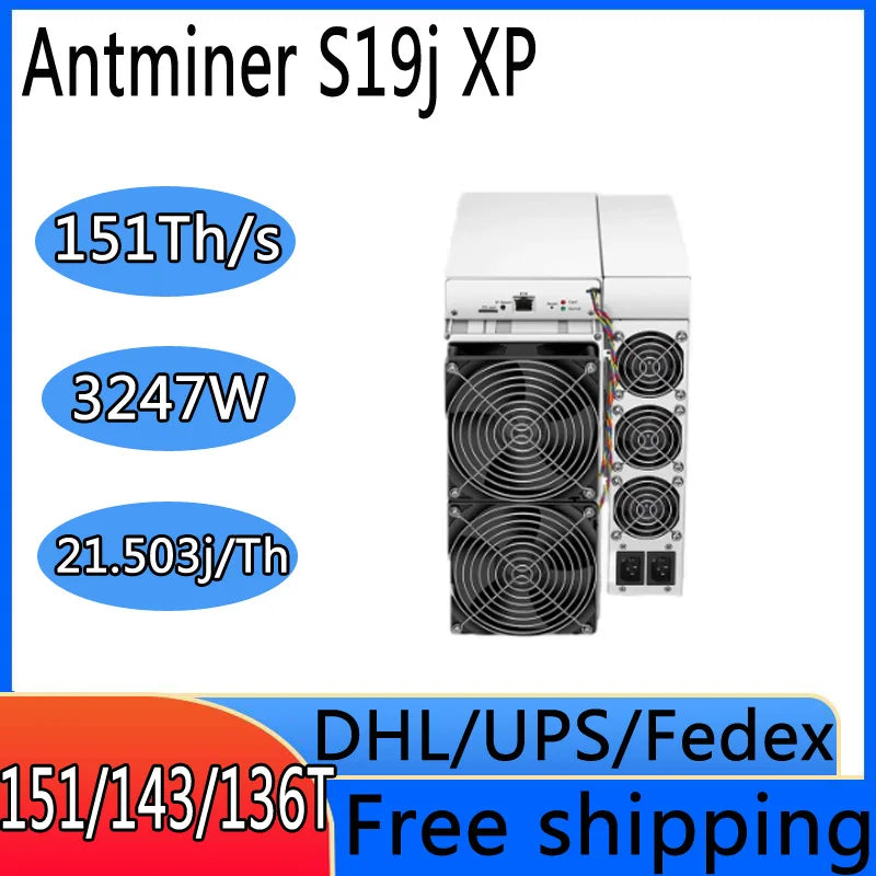 New Bitmain Antminer S19j XP 151T/ 143T/136T 3247W Asic Miner BTC Crypto Miner