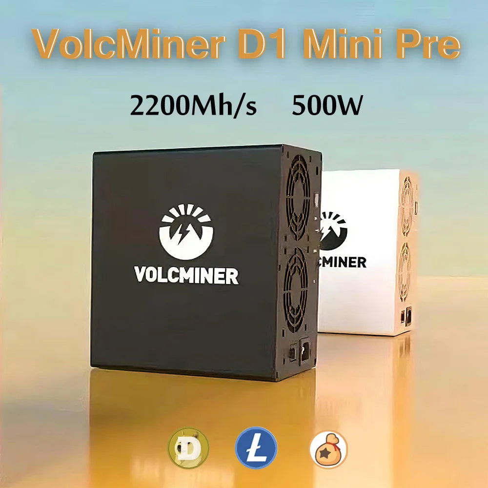 New Arrive VolcMiner D1 Mini Pre 2.2Gh/s 500W LTC&Doge Coin Miner Algorithm Scrypt Mining Machine in Stock