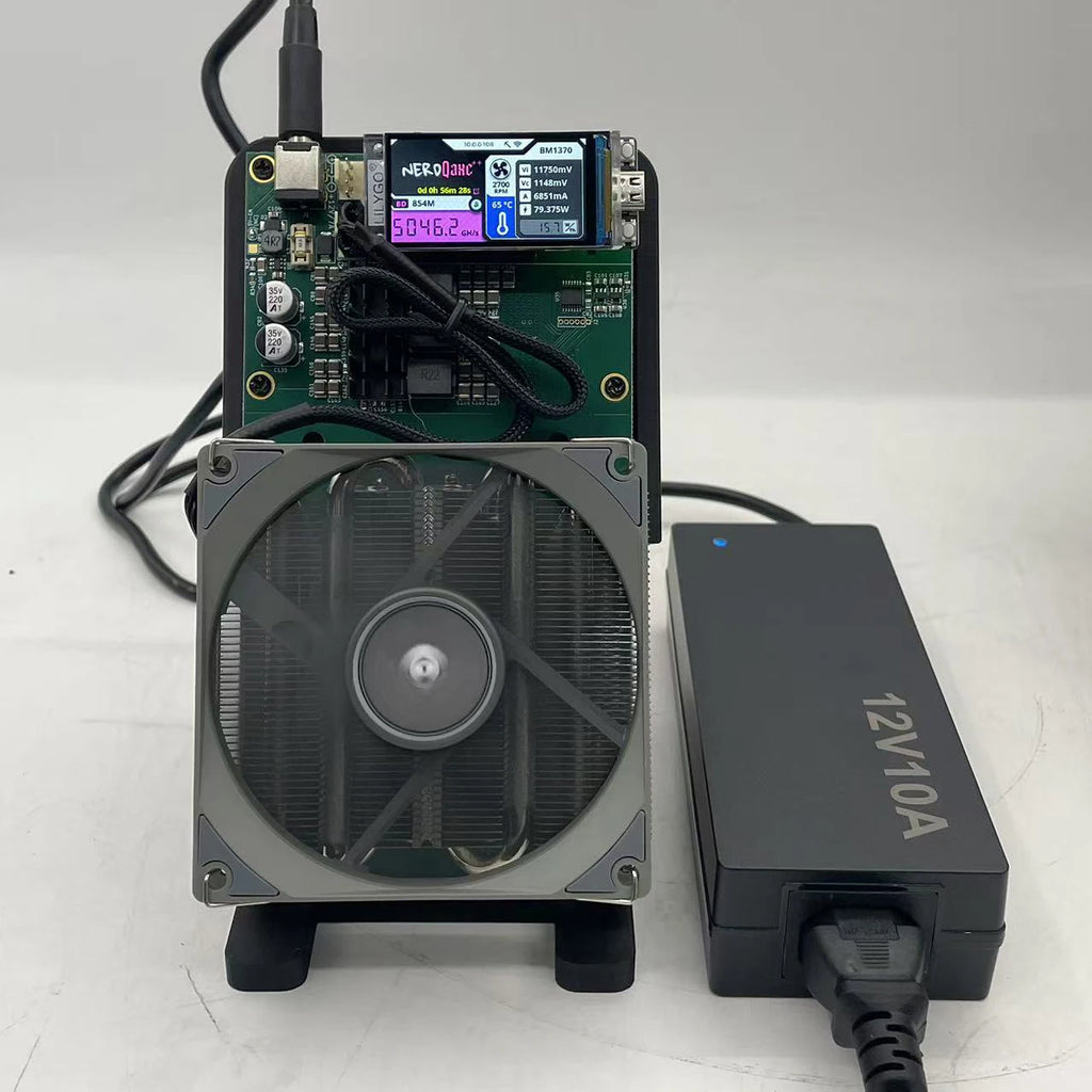 Latest design, Dual-fan cooling,Bitaxe NerdQaxe++ Hydro 4.8TH/s 78W Liquid-Cooled Bitcoin Miner Crypto Machine for Mining