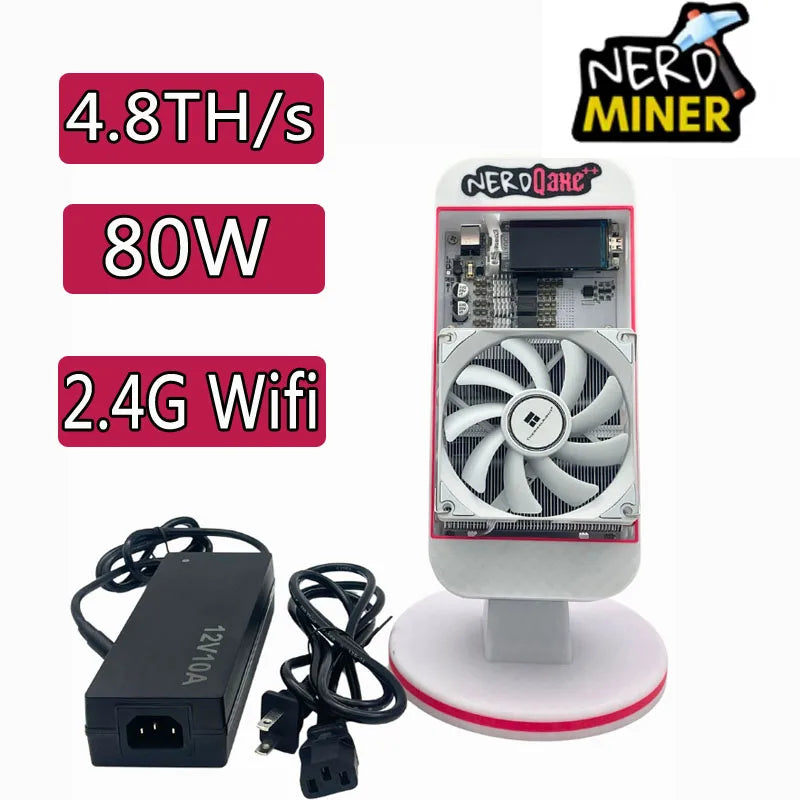 Bitaxe NerdQaxe++ BTC Solo Miner 4.8T-5TH/S 80W 4XBM1370 ASIC Chip Open Source Bitcoin Crypto Miner Silent Miner