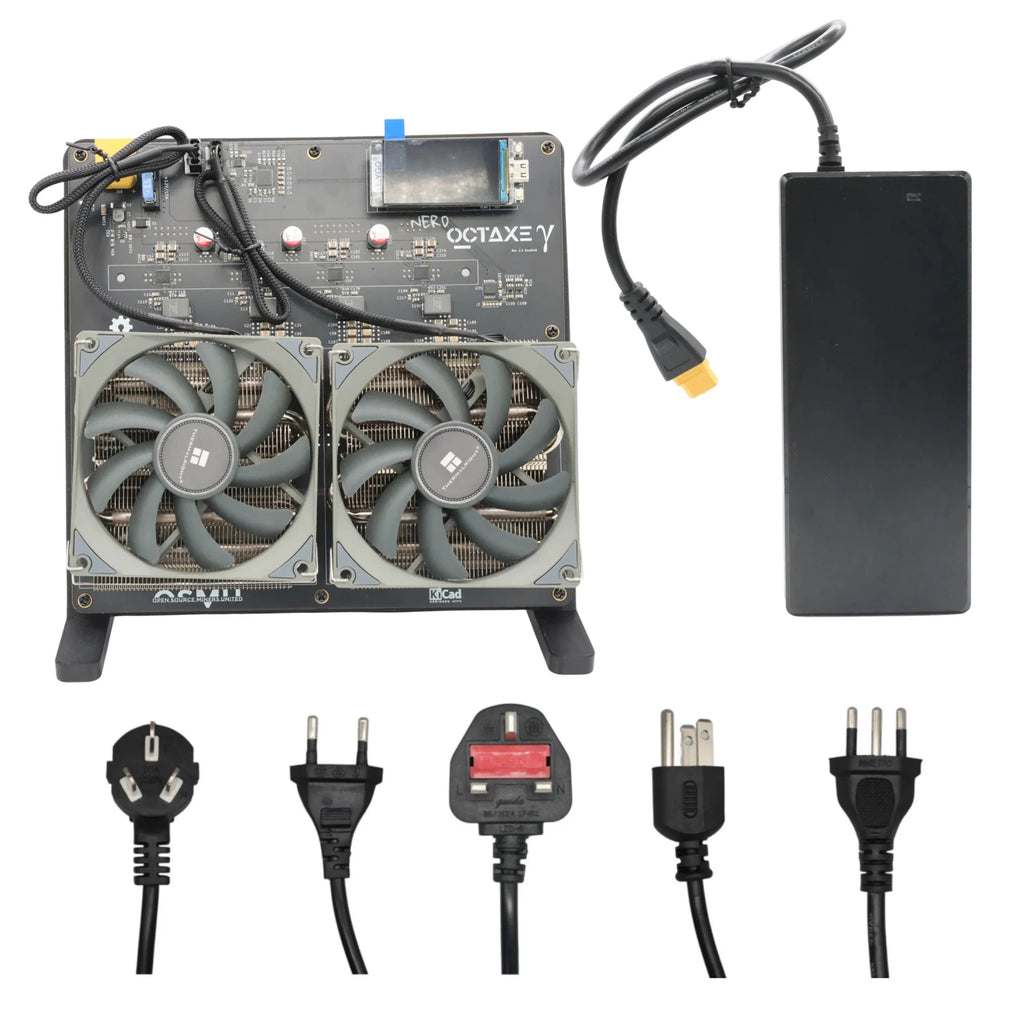 2025 New Bitaxe NerdOCTAxe Air Cooling 9.6Th/s 160W Miner NerdOctaxe Home Mini Bitcoin BCH Dual Fans Mining Machine
