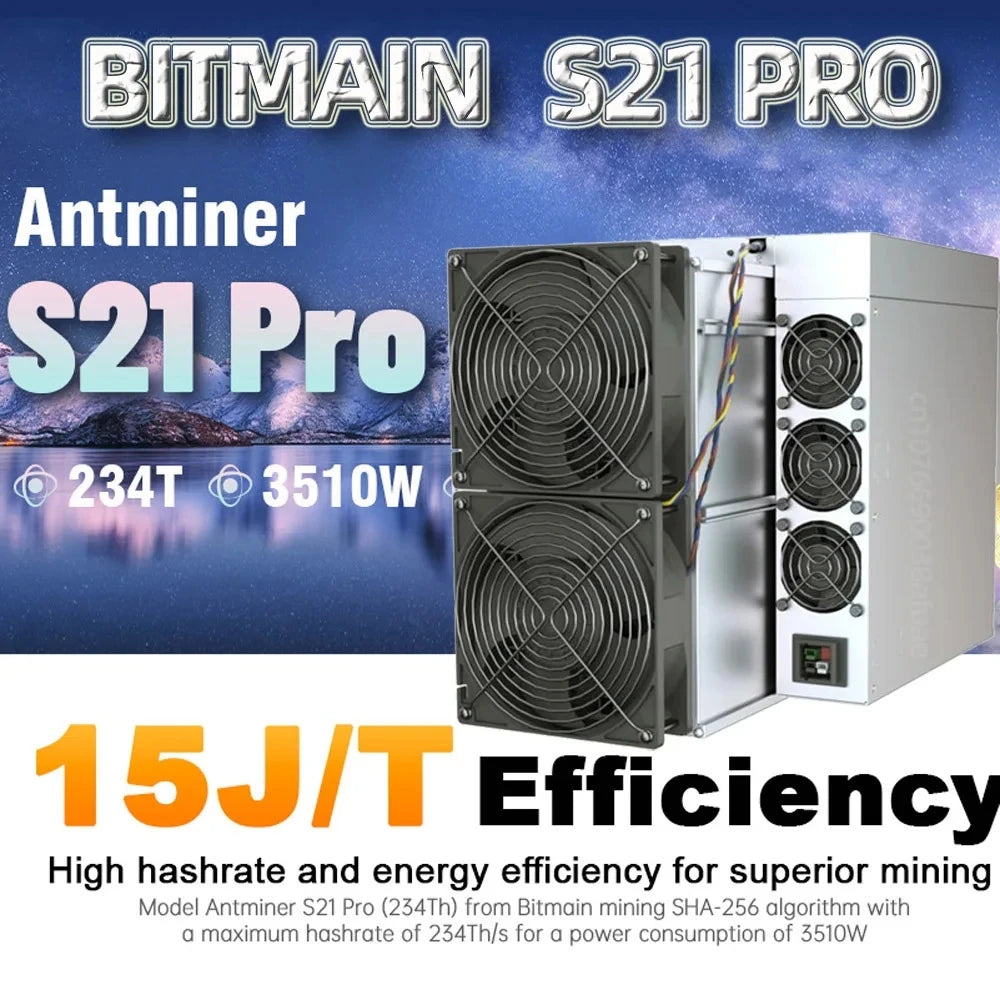 Bitmain Antminer S21 Pro 234T 3531W Bitcoin Miner BTC BCH Mining SHA-256 S21 PRO DHL fast shipping