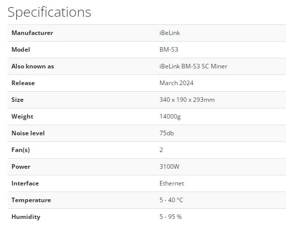 New iBeLink BM S3 19TH/s 3100W Siacoin Miner with PSU Blake2B SC Miner Hardware iBelink BMS3 Sia Miner Than Goldshell SC LITE