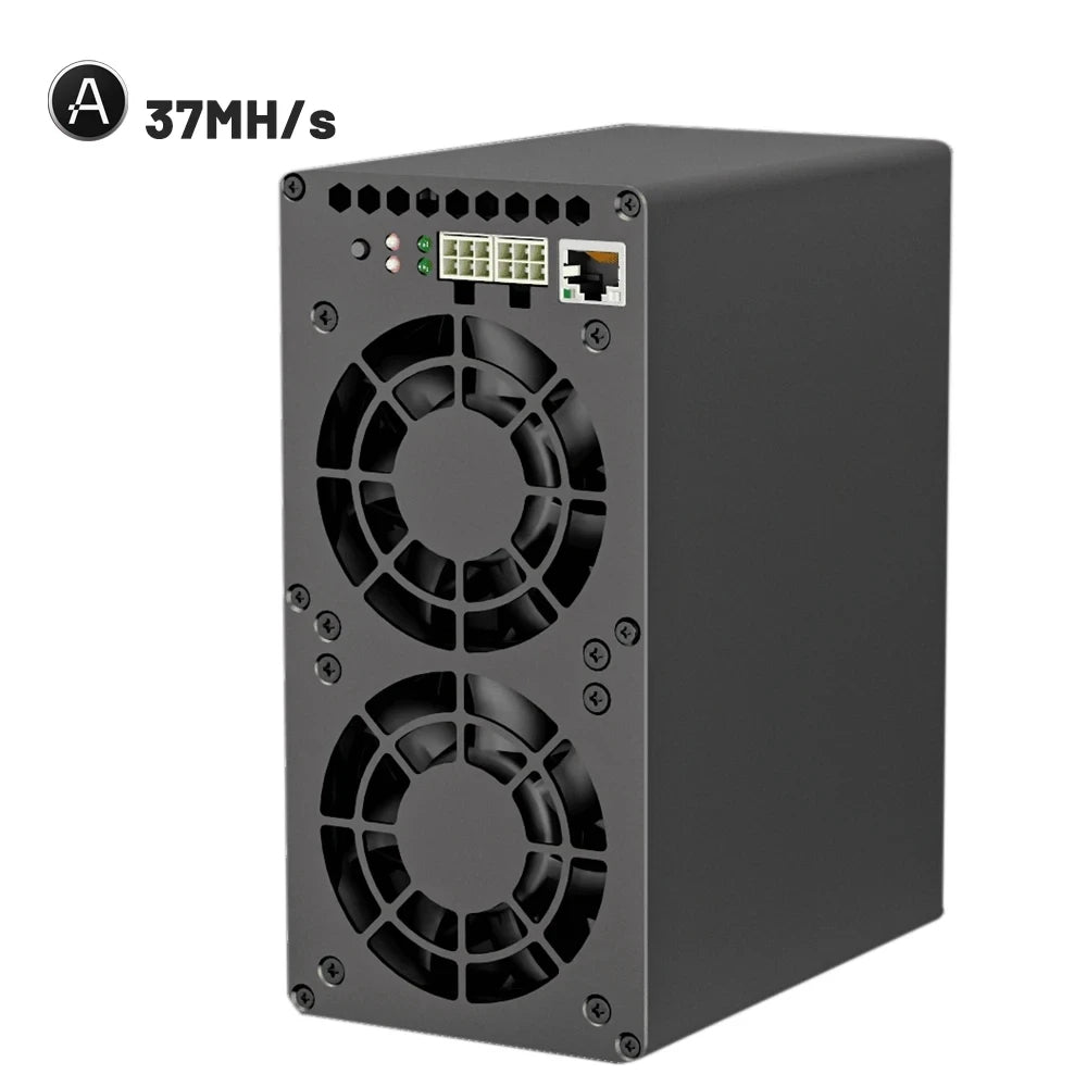 Goldshell AE-BOX is an ASIC miner designed for zkSNARK algorithm specifically targeting ALEO Aleo hashrate of 37Mh/s 360W Power