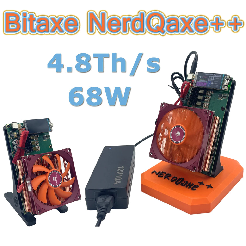 New Arraive Bitaxe NerdQaxe++ 4.8TH/s 68w Asic Bitcoins Miner BM1370 Chip Solo BTC 2.4G WiFi Open-Source BTC Mining Machine