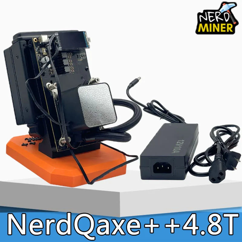 New Bitaxe NerdQaxe++4.8TH/s Water Cooling Asic Bitcoins Miner BM1370 Chip Solo BTC 2.4G WiFi Open-Source BTC 80W Mining Machine