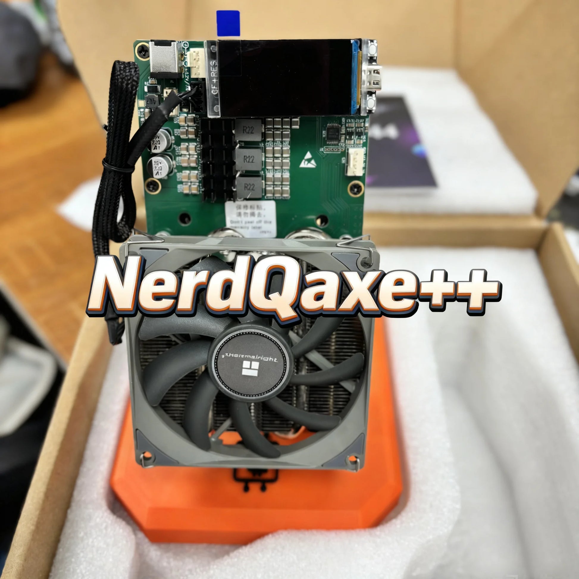 New Bitaxe NerdQaxe++ BTC Mining Machine With a Computing Power of 4.8TH/s and Power Supply