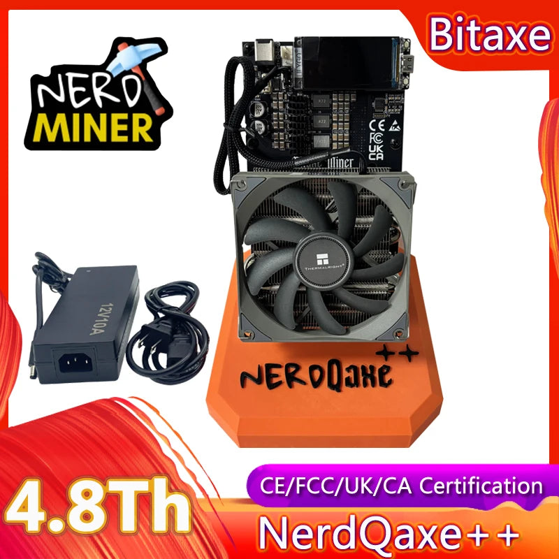 CE/FCC Certification Original Bitaxe NerdQaxe++ 4.8TH/s 4*BM1370 ASIC chip Fully Open-Source Bitcoin ASIC Miner