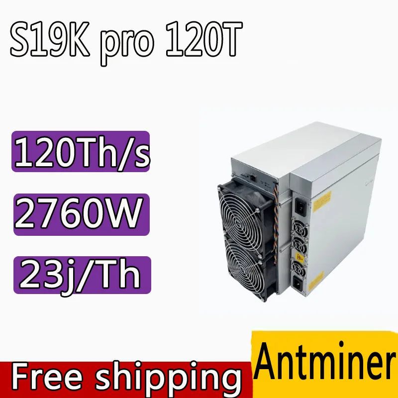 New Bitmain Antminer S19k Pro 120T 115T 2760W Bitcoin Miner BCH Profitable Mining Machine Asic Miner SHA-256 algorithm