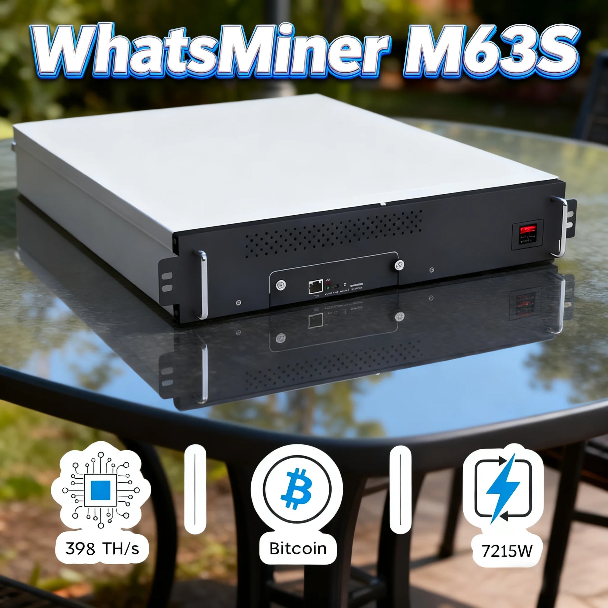 Whatsminer M63S 396T 398TH/S Bitcoin Miner 18W/T MicroBT Bitcoin Mining SHA-256 Whatsminer BTC Miner