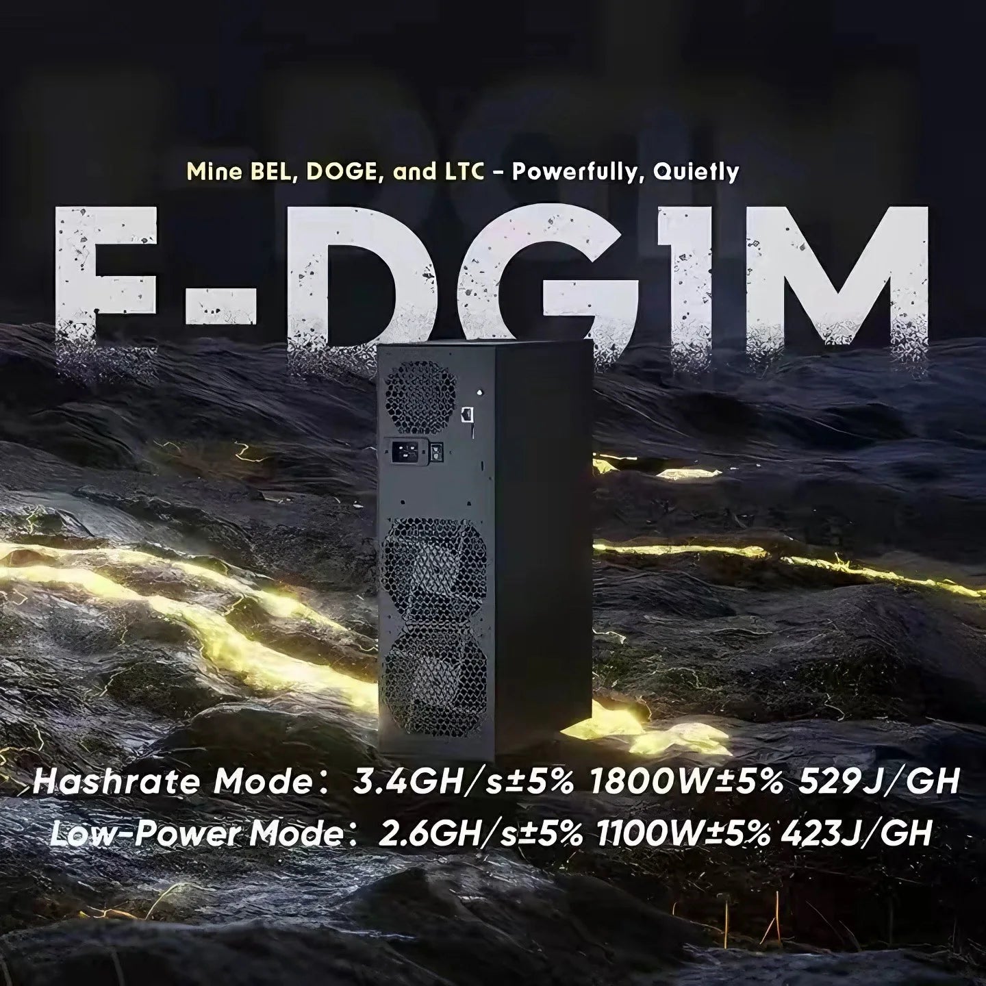 New Goldshell E-DG1M DOGE LTC Miner 3.4Gh/s Scrypt Algorithm Echo Miner Mine BEL Miner Dogecoin Mining Machine with PSU