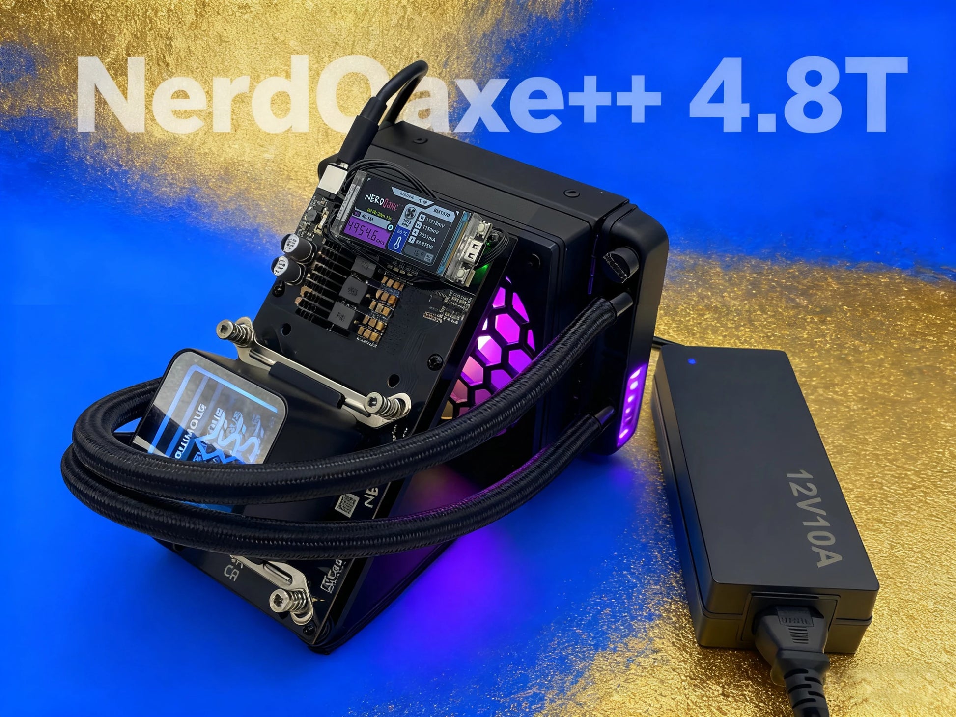 100% Original NerdQaxe++ Hydro Bitcoin Miner 4.8TH/s Bitaxe NerdQAxe++ Bitaxe NerdQAxe ++