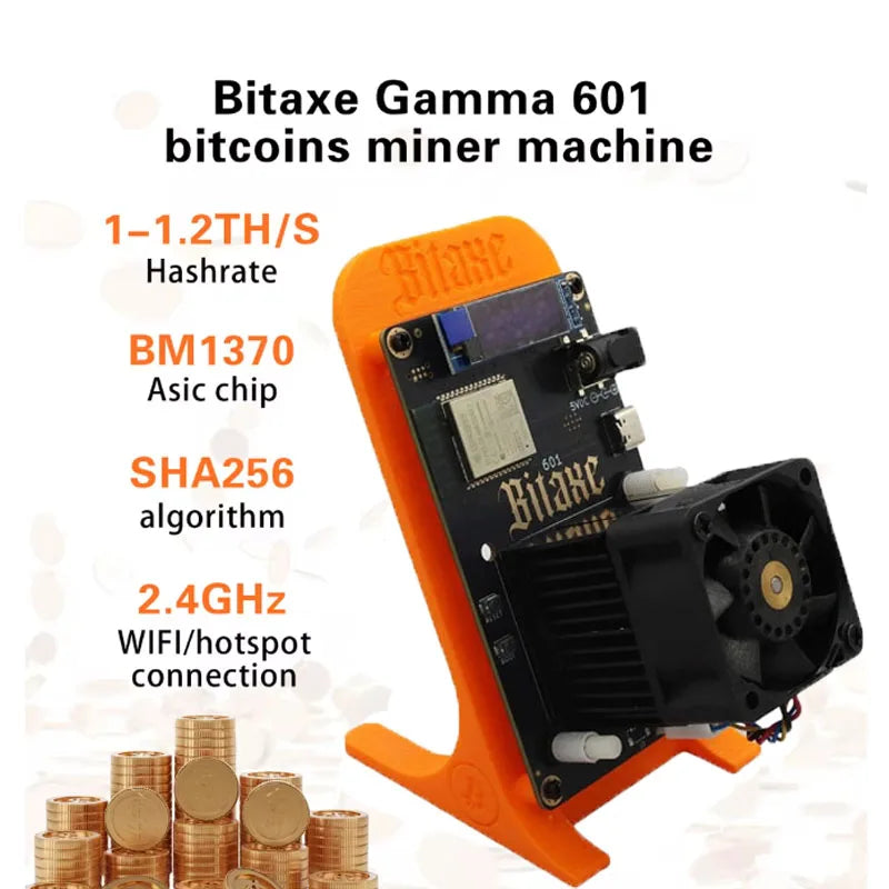 2025 Latest Bitaxe Gamma 601 1.2th/s 18W Open Source Bitcoin Miner With Power Supply