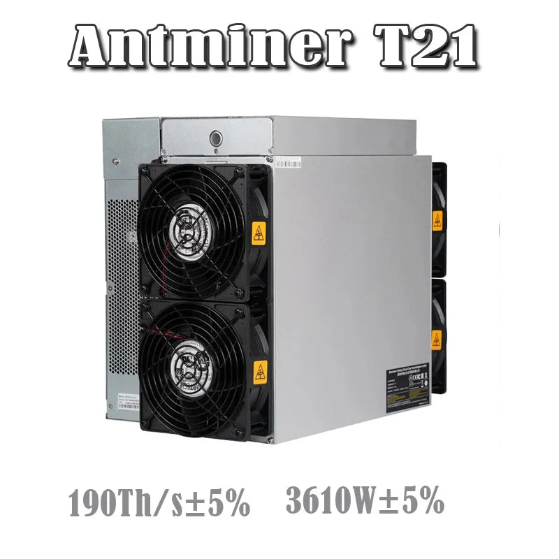 Antminer T21 190T Mining Crypto Machine New, In Stock 3610W Bitcoin SHA-256 Miner, DHL Delivery