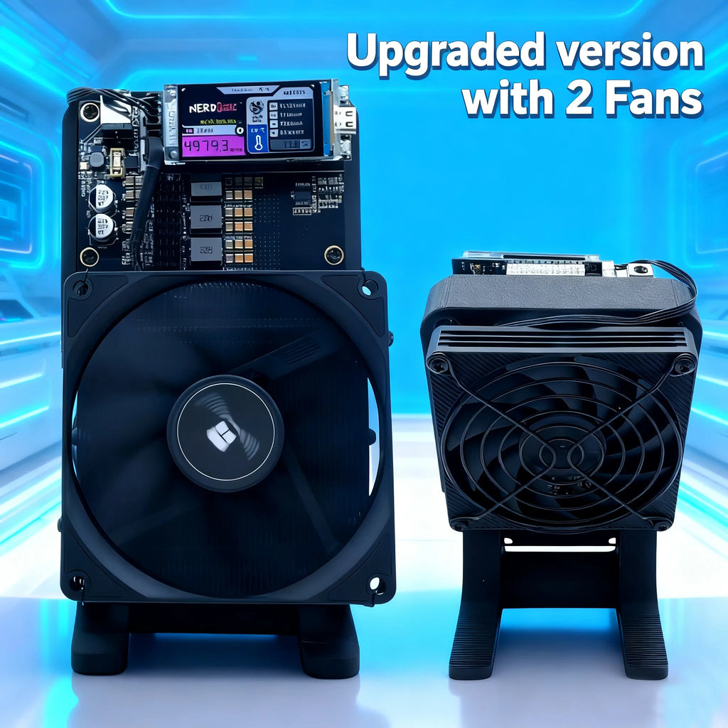 Upgraded Version Bitaxe NerdQaxe++ 4.8TH/s Asic Bitcoins Miner 2Pcs Fans BM1370 Chip Solo BTC Open-Source BTC 80W