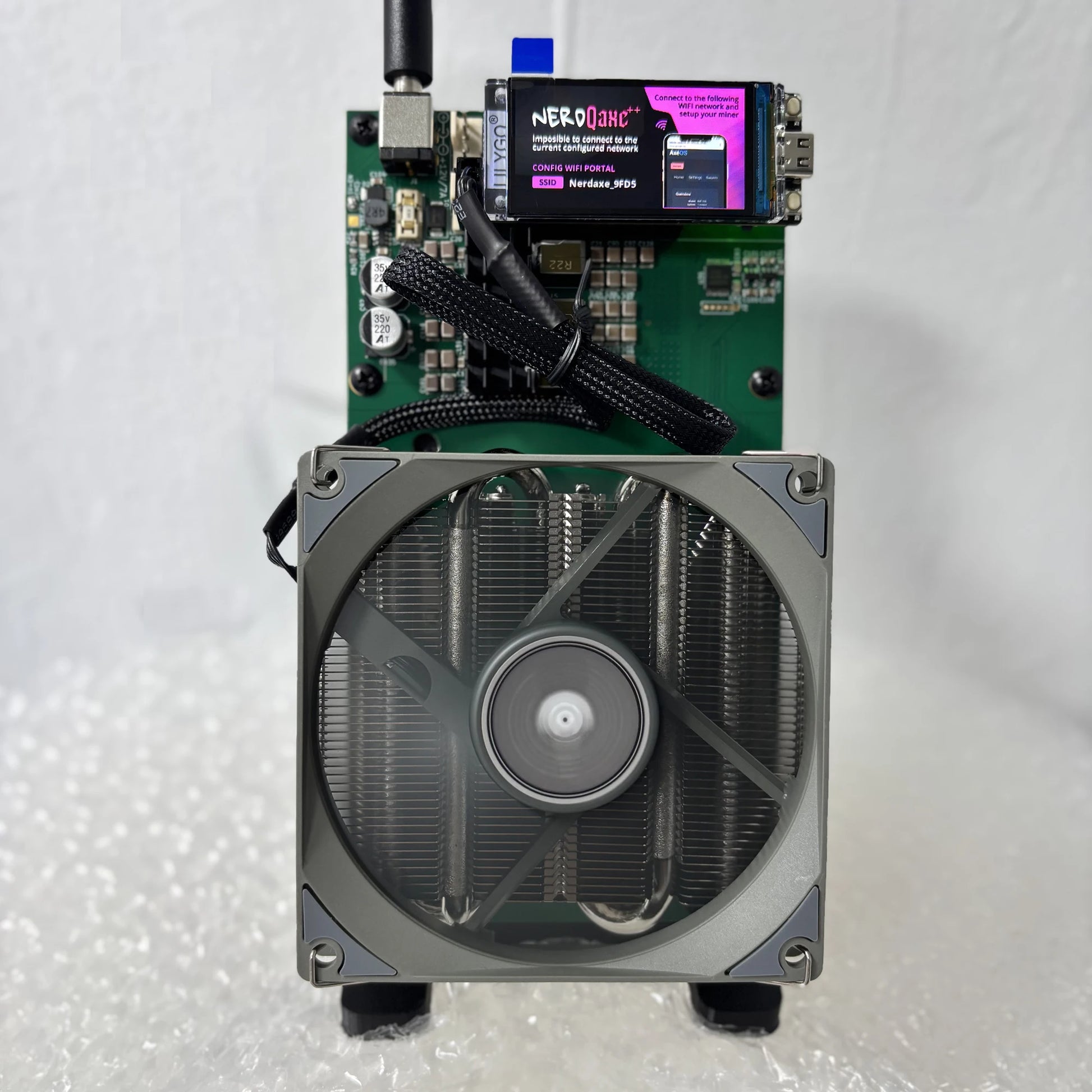 Bitaxe NerdQaxe++ 4.8TH/s Bitcoins Miner 4 Pieces BM1370 Asic Chip Solo BTC 80W 2.4G WiFi Open-Source Mining Machine With PSU