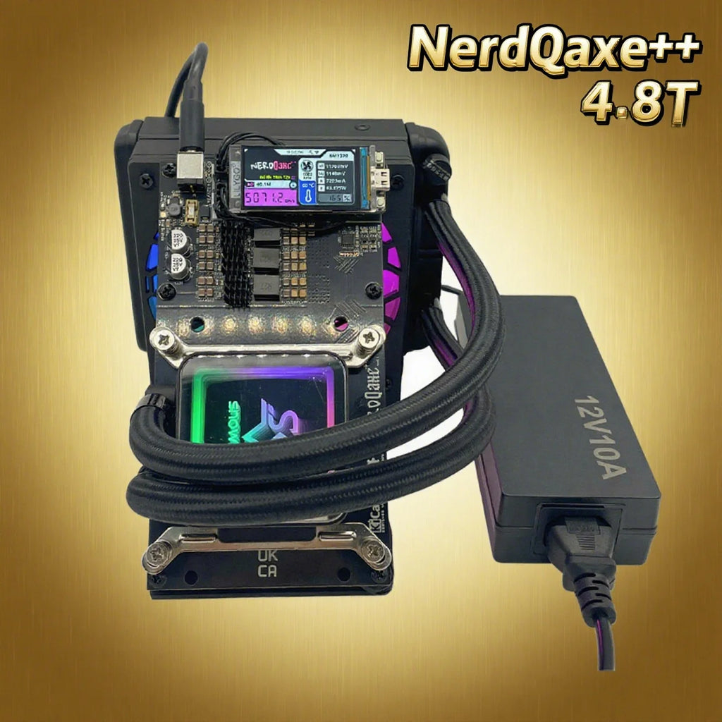 Latest Triangular Bracket Water Cooling Bitaxe NerdQaxe++ 4.8TH/s Asic Bitcoins Miner Solo BTC 2.4G WiFi BTC 80W Mining Machine